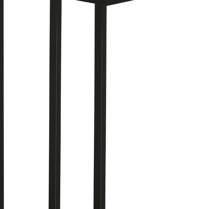 25" Black And Clear Glass And Steel End Table