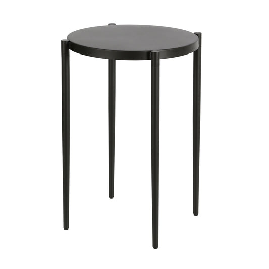 24" Black Metal Round End Table