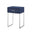 24" Silver Metallic And Navy Blue End Table With Drawer