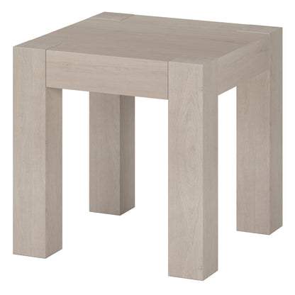 22" Alder White Wood Square End Table