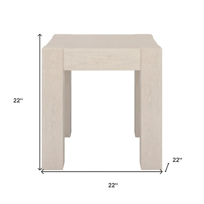 22" Alder White Wood Square End Table