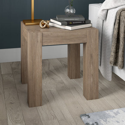 22" Gray Wood Square End Table