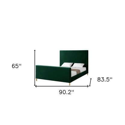 Lit king size rembourré en lin et bois massif gris