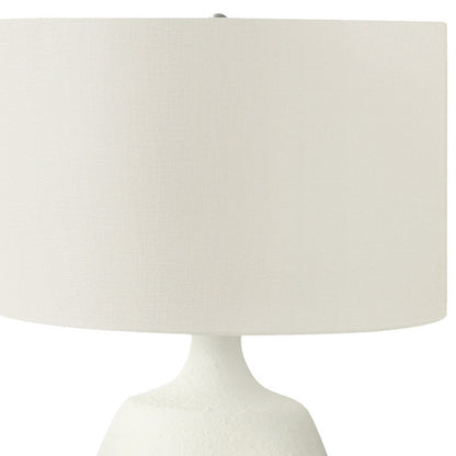 26" Cream Gourd Table Lamp With Cream Drum Shade