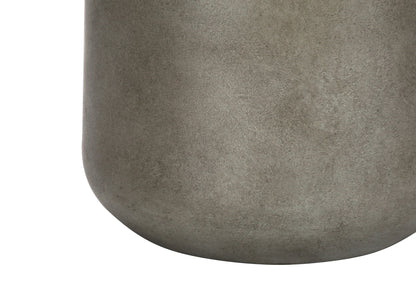 24" Gray Concrete Urn Table Lamp With Beige Drum Shade