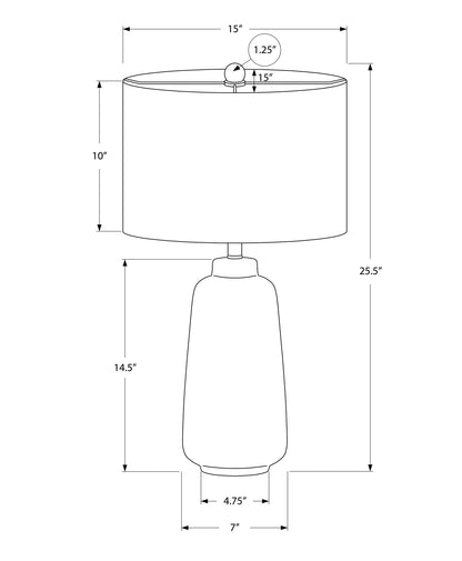 Lampe de table cylindrique en céramique crème de 26 po avec abat-jour tambour crème