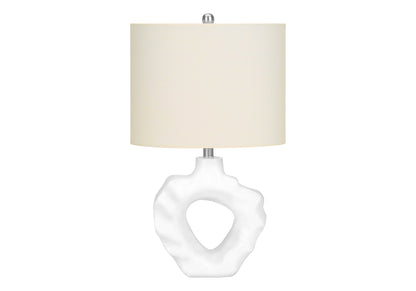 Lampe de table fantaisie crème de 25 po avec abat-jour tambour crème