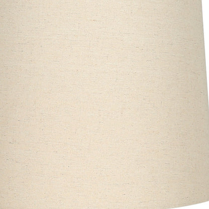 25" Cream Geometric Table Lamp With Beige Empire Shade