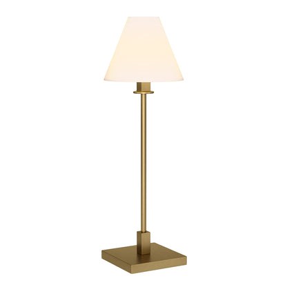 Lampe de table chandelier en métal et laiton de 28 po avec abat-jour conique blanc