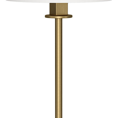 Lampe de table chandelier en métal et laiton de 28 po avec abat-jour conique blanc