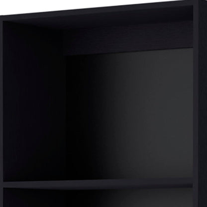 71" Black Four Tier Bookcase