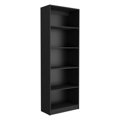 Set of Three Black Five Tier Bookcase