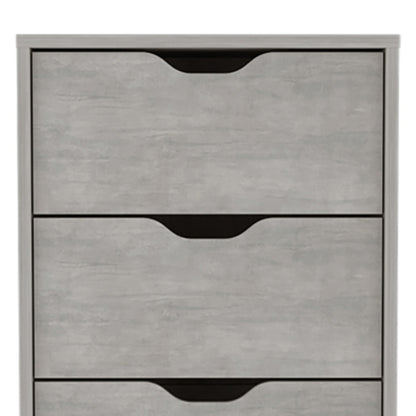 18" Gray Five Drawer Standard Chest