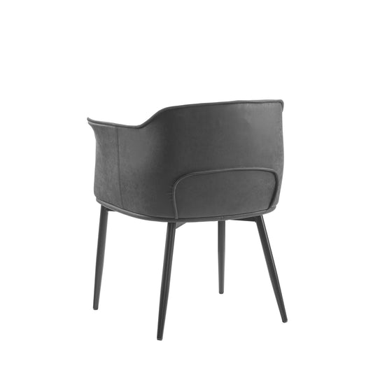 Fauteuil en similicuir noir et anthracite de 25 po à effet vieilli